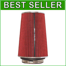 Load image into Gallery viewer, Universal Clamp-On High-Flow Air Filter: Red, 8.75” Height for Power &amp; Savings