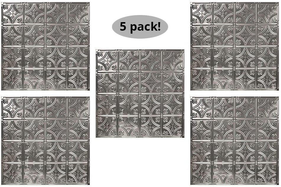 Sustainable 5 Pack 24 Inch Tin Ceiling Panels for Kitchens - Easy Installation