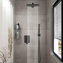Load image into Gallery viewer, High-Pressure Matte Black Shower Faucet Set - Wall Mount 8" Rain &amp; Handheld