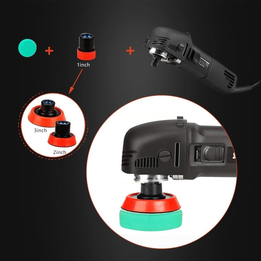 Powerful Corded Mini Polisher with Wool and Sponge Pads - Perfect for Car Care