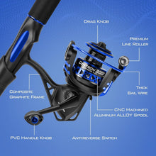 Load image into Gallery viewer, Centron 6' IM6 Graphite Fishing Rod and Reel Combo - All Purpose &amp; Lightweight