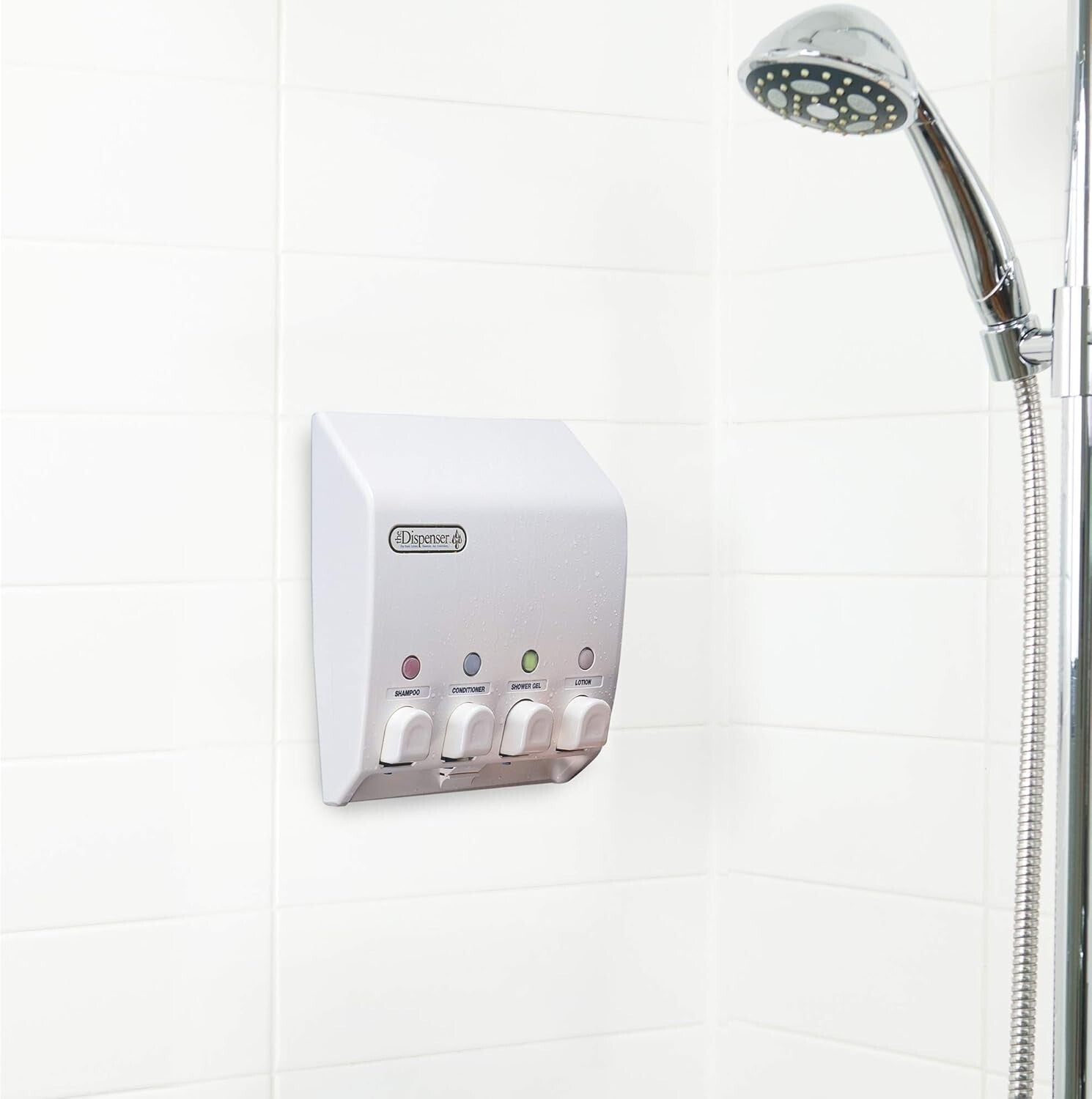 Classic Shower Dispenser: Convenient 4-Chamber Solution for Clutter-Free Showers
