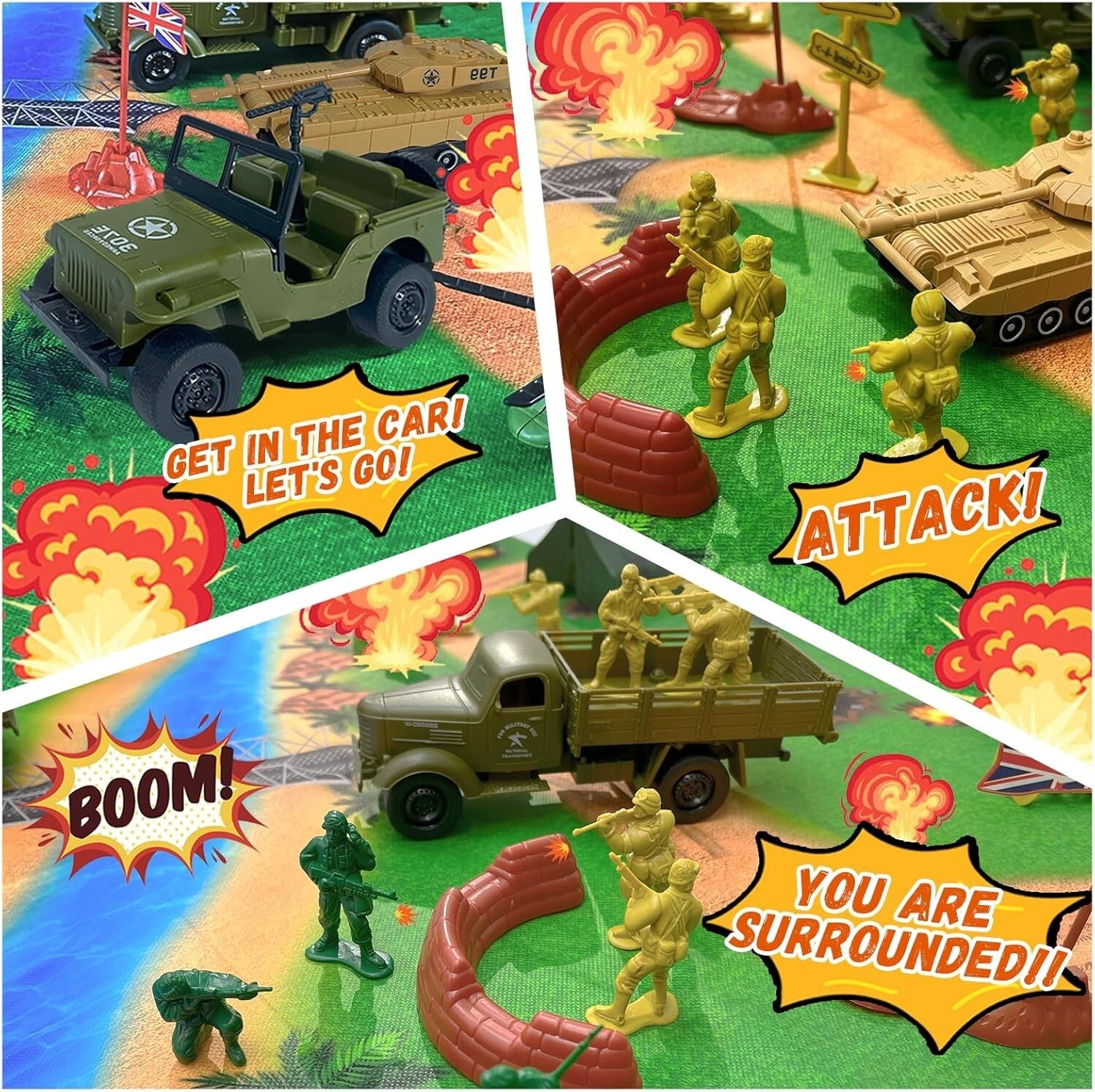 Battle Ready Army Men Set with Realistic Figures & Vehicles - Perfect Gift!