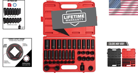 Heavy Duty Master Impact Socket Set (39-Piece, 9mm-30mm) with Storage Case