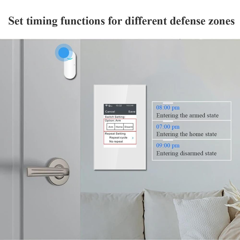 Smart Light Switch and Wireless Alarm System Combo for Home Security Upgrade