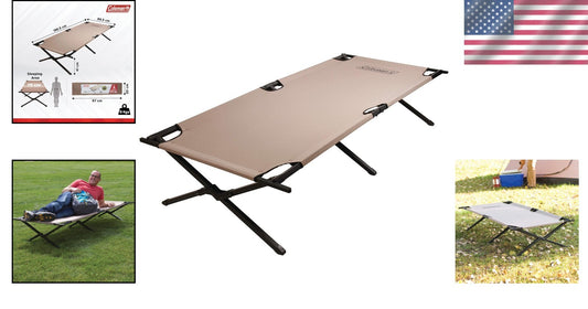 Folding Camping Cot for Adults - Supports Up to 300 lbs, Comfortable & Portable