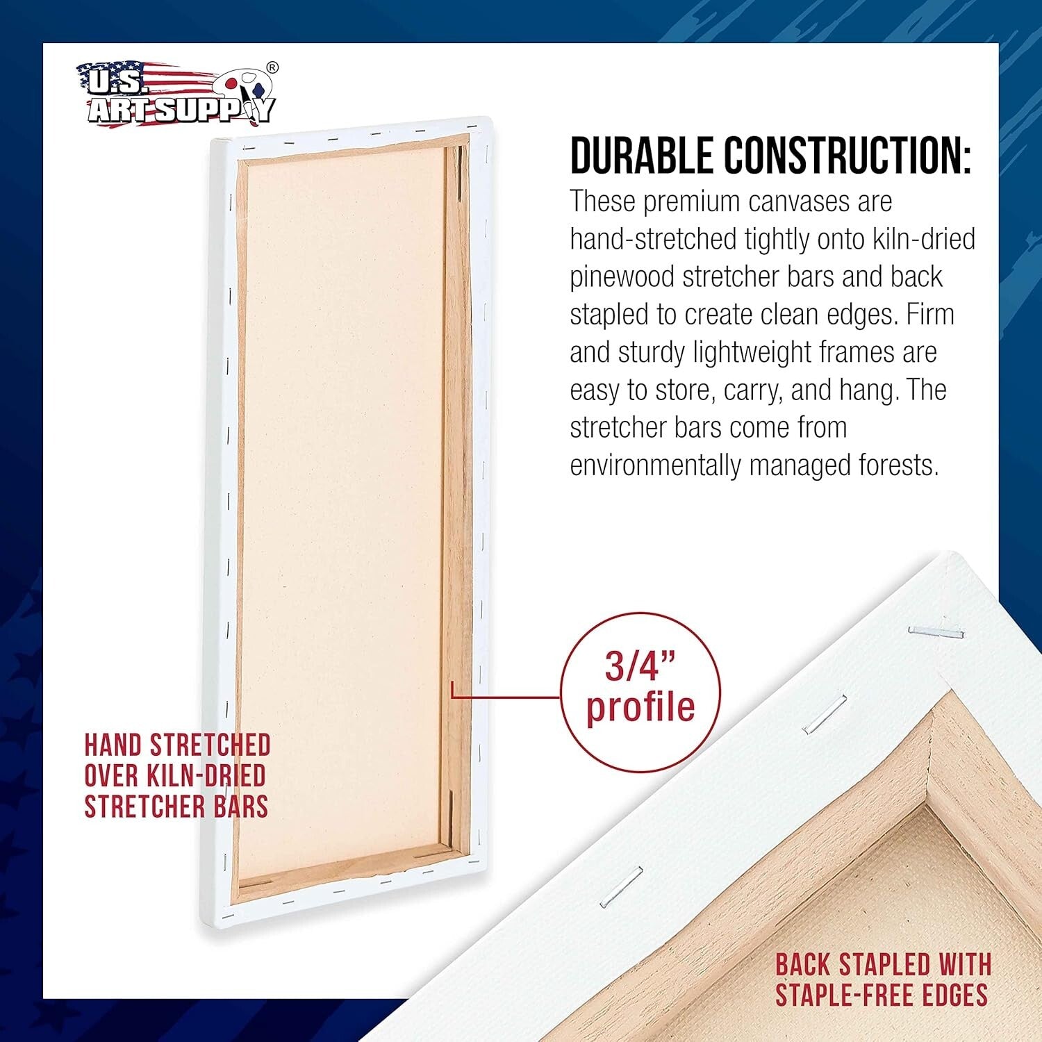 Versatile 6 x 24 Inch Artist Canvas Set - Blank & Ready for Any Medium - 6-Pack