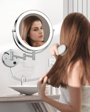 Load image into Gallery viewer, Modern 9-Inch Wall Mounted Magnifying Mirror with 3 Color Lighting Modes