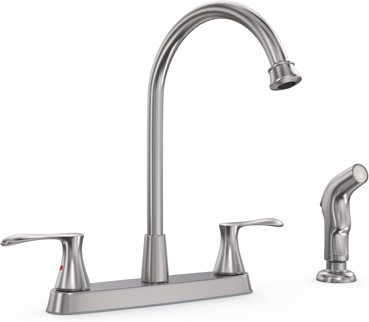 Modern Brushed Nickel Kitchen Faucet with 360-Degree Swivel & Easy Install Setup