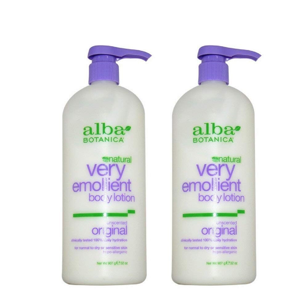 Value Pack: 2 Bottles of 32 Oz Unscented Emollient Body Lotion for Hydration