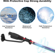 Load image into Gallery viewer, SAE to SAE Quick Disconnect Cables 25FT - Complete 4 Pack with Protection Caps