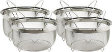 Load image into Gallery viewer, Versatile 3-Quart Stainless Steel Mesh Colander with Folding Handles - Pack of 4