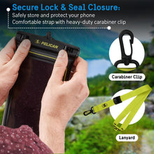 Load image into Gallery viewer, Marine Waterproof Phone Pouch - 4 Pack with Detachable Lanyard, Black/Hi-Vis