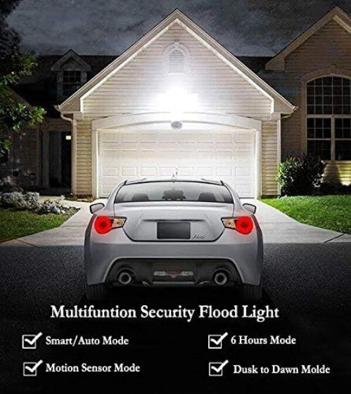 Bright 2800 Lumen Outdoor Motion Sensor Flood Lights - 4 Working Modes, 2-Pack