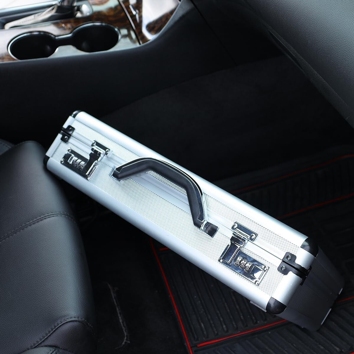 Durable Silver Aluminum Briefcase - 17.5" Medium Size with Locking System