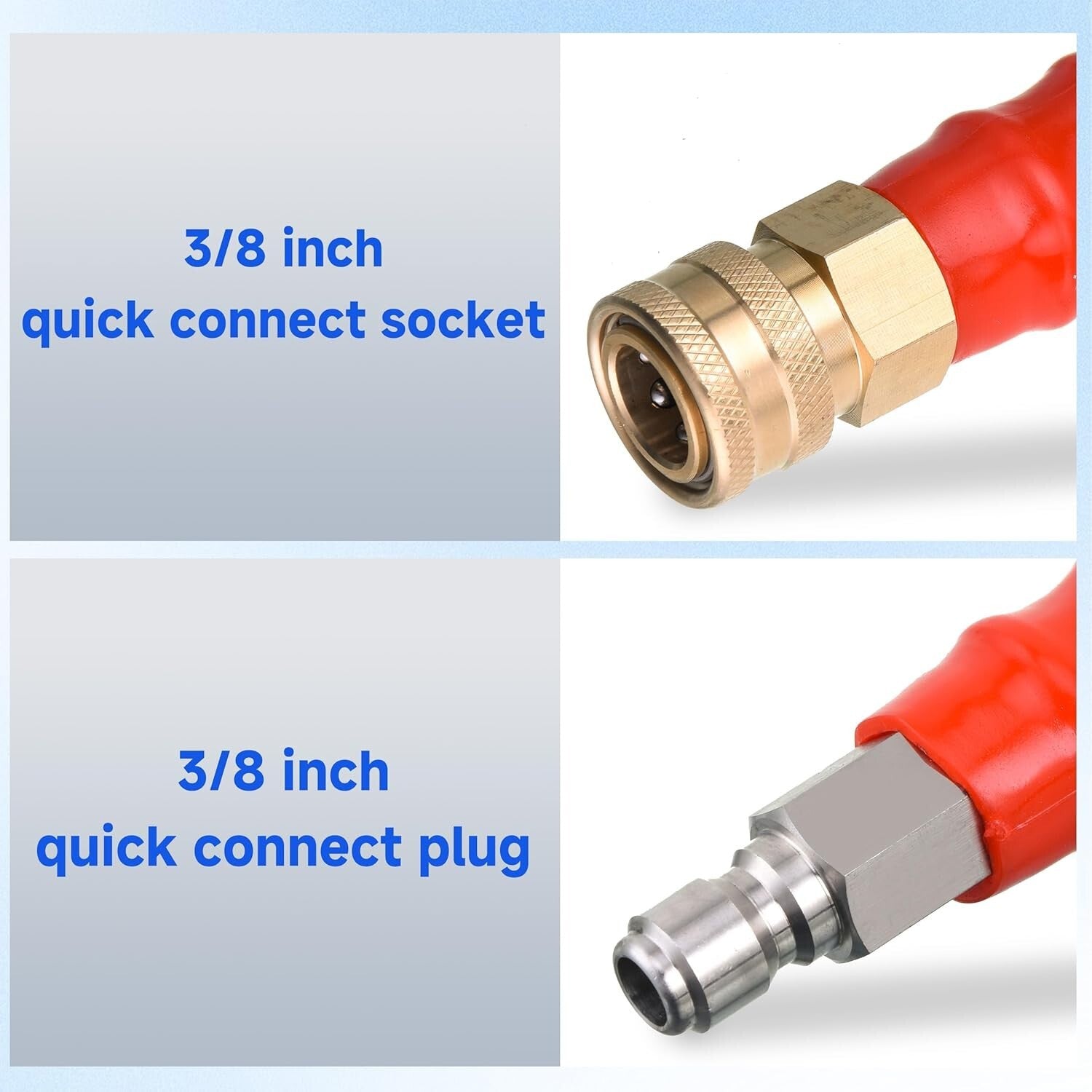 Versatile 50ft Steel Braid Pressure Washer Hose - 6000 PSI, for Gas & Electric