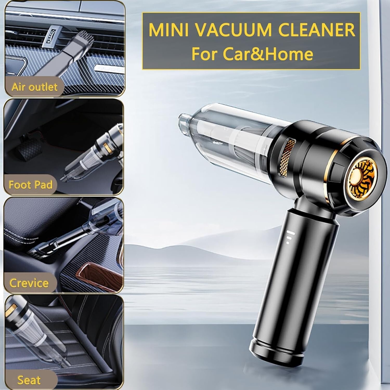 22000PA Portable Cordless Car Vacuum Cleaner - High Power Handheld Convenience