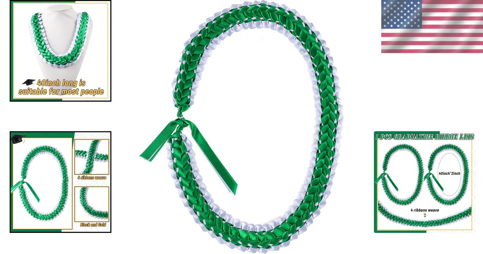 Customizable Graduation Necklace Leis – Elegant Class of 2025 Ribbons with Style