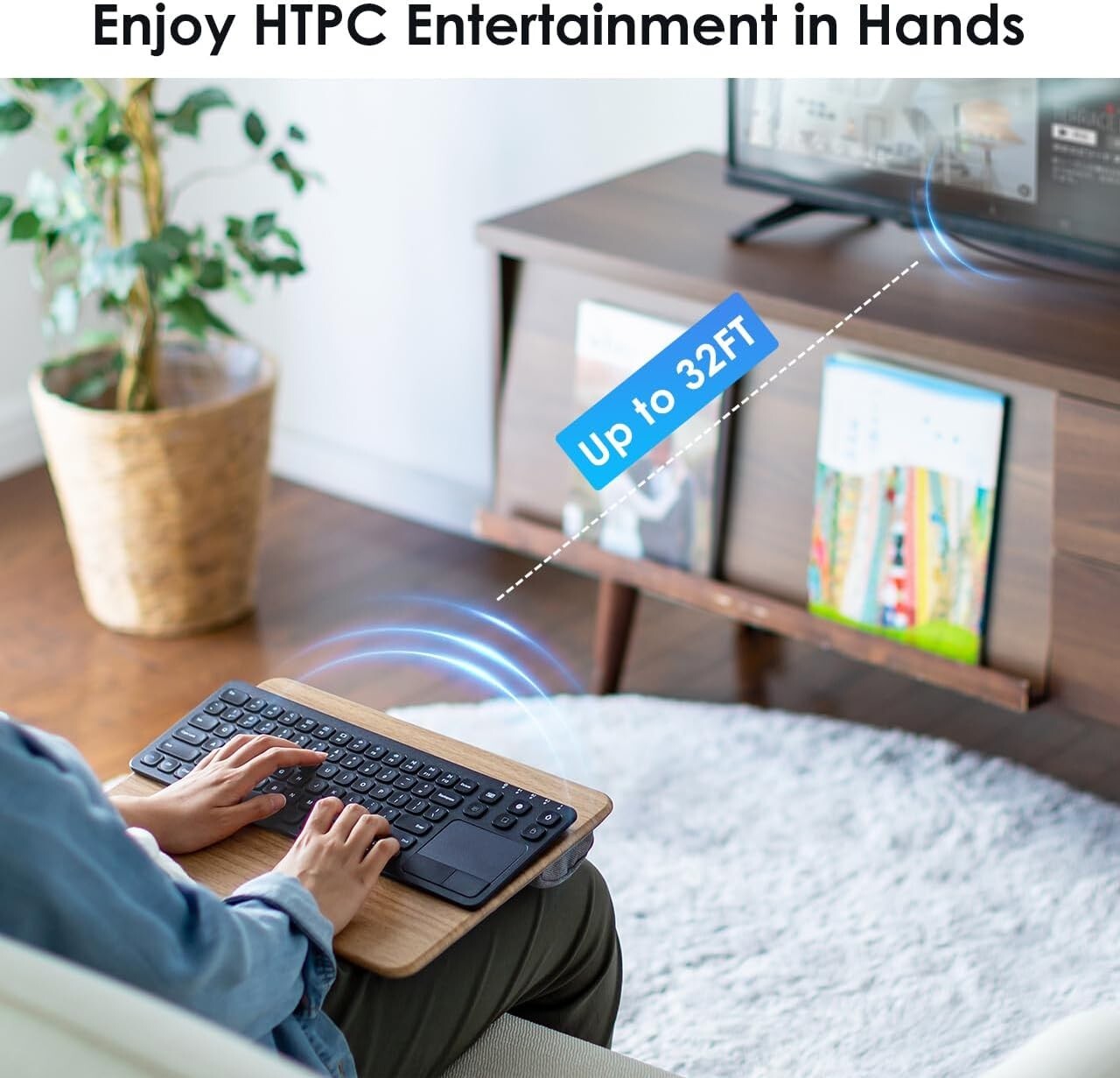 Portable Wireless Keyboard with Touchpad - Connects with Laptops, Tablets & More