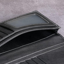 Load image into Gallery viewer, Elegant Vintage Black Calfskin Wallet - 15 Credit Card Slots &amp; Cash Compartment