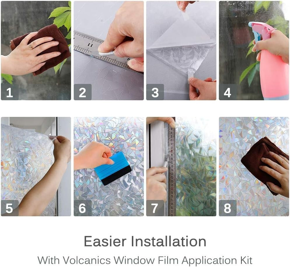 3D Rainbow Window Film – Heat Control | Easy Install & Semi-Private Cling Film