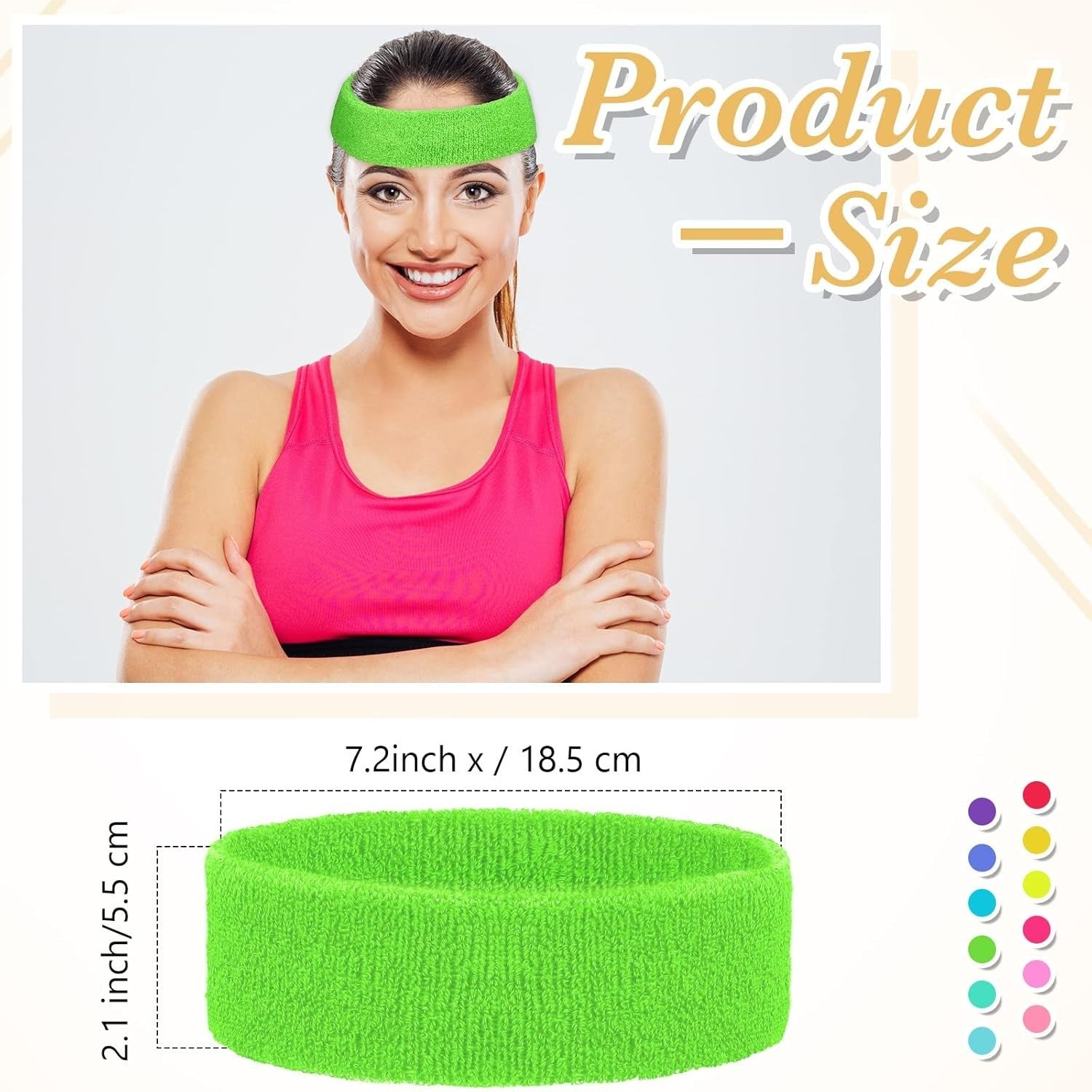 60 Pack Neon Sports Sweatbands - Breathable Headbands for Active Lifestyle