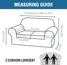 Load image into Gallery viewer, Custom Fit Natural Stretch Slipcovers for 2 Cushion Loveseat - Easy Care Design