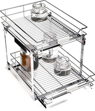 Load image into Gallery viewer, Space-Saving Heavy Duty Steel Kitchen Organizer - 14" W x 20" D Two-Tier Design