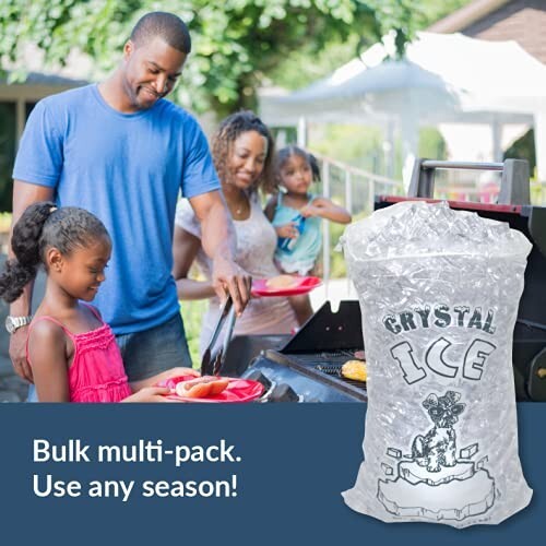 Eco-Friendly Disposable Plastic Ice Storage Bags 10 lbs with Cotton Drawstring