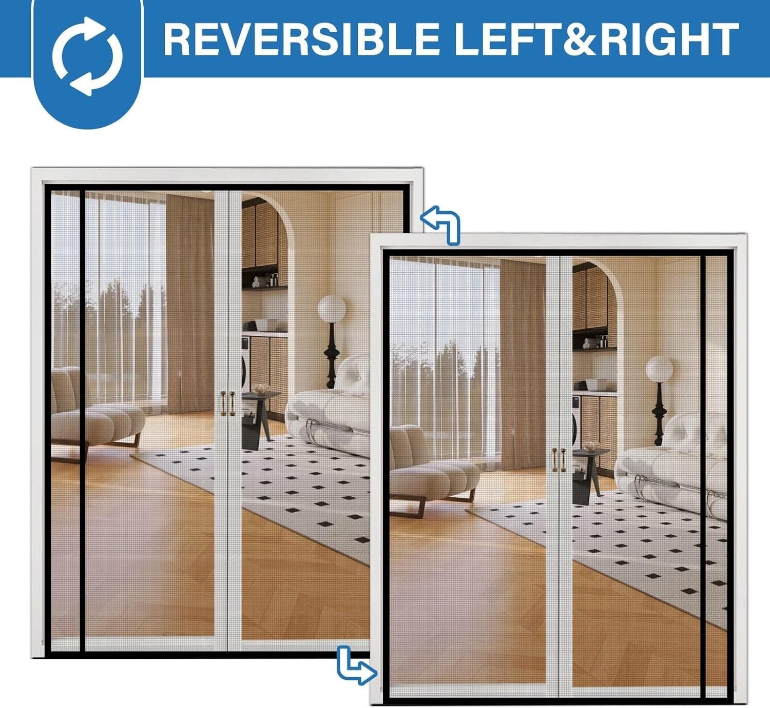 Upgraded PET Magnetic Screen Door - Insect-Proof & Pet Friendly - 72" x 80"