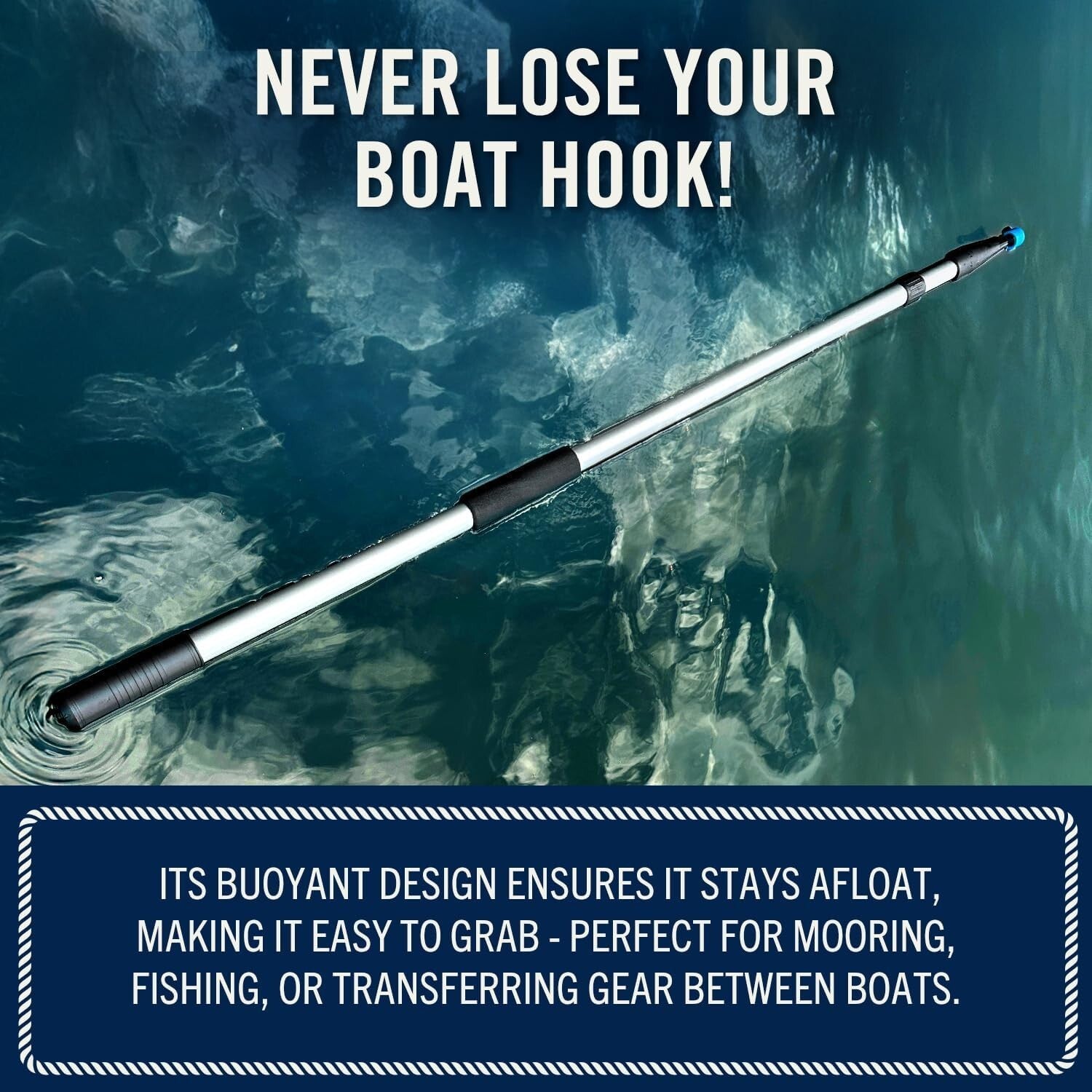 Universal Telescoping Boat Hook - 4.5-8 ft Lightweight for Mooring & Fishing