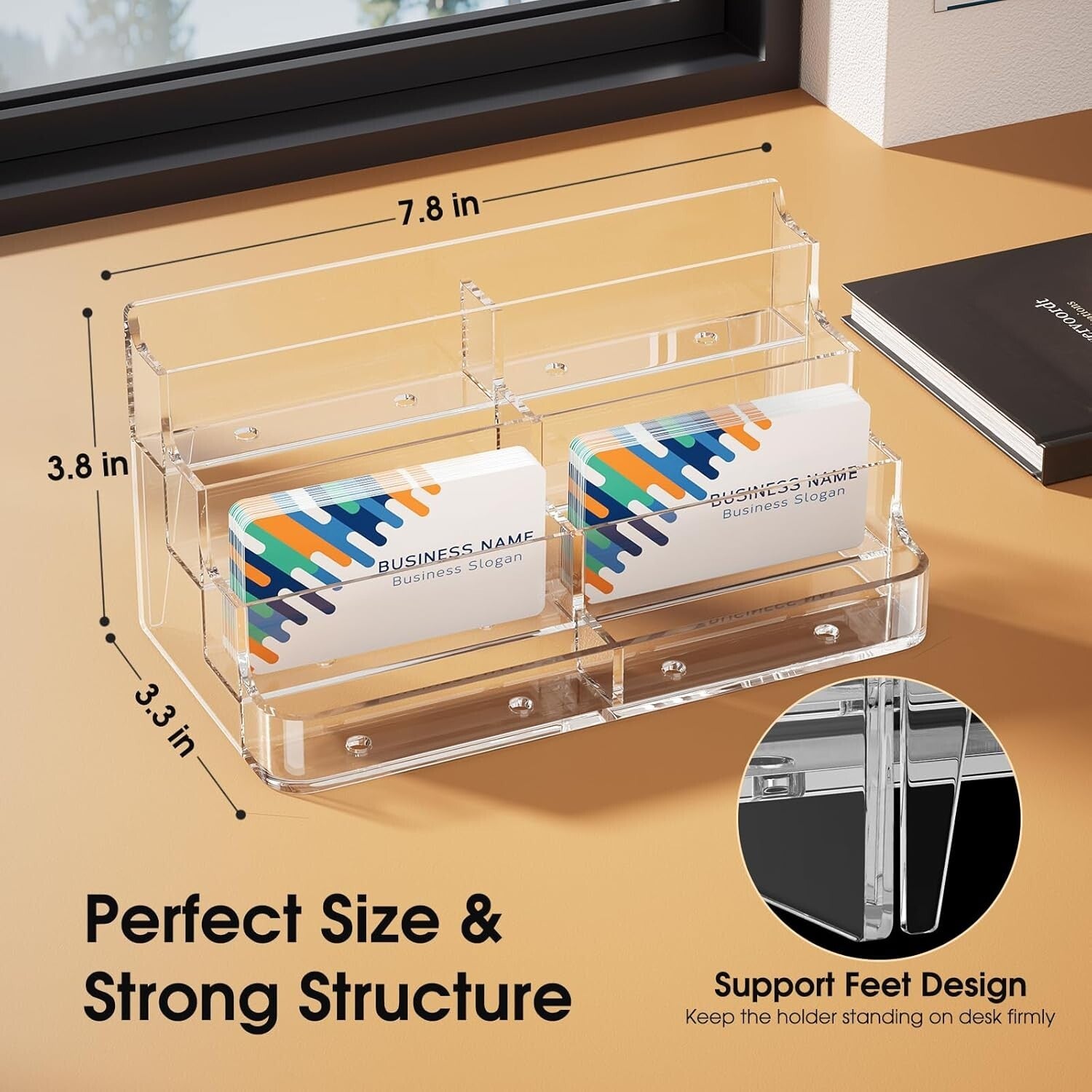 Elevate Your Desk with a Polished 8-Pack Acrylic Business Card Display Holder