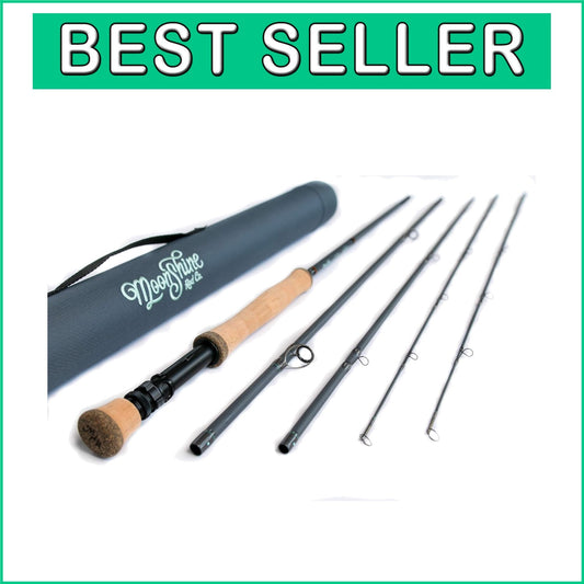 Fast Action Fly Fishing Rod, 9ft, with Extra Tip & Cordura Tube by Moonshine