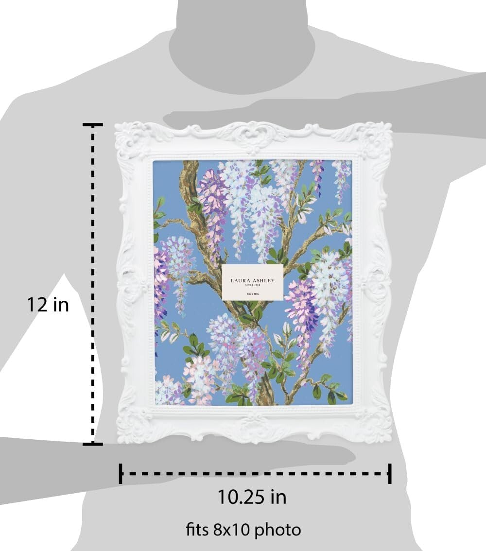8x10 Elegant Handcrafted Floral Picture Frame – Tabletop and Wall Mount Design