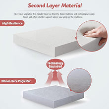 Load image into Gallery viewer, Compact and Durable Full Size Black Marble Futon Mattress for Guests &amp; Camping
