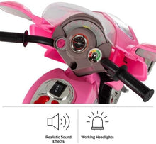 Load image into Gallery viewer, Compact 3-Wheel Electric Motorcycle for Kids - Pink Ride-On with 1.75 MPH Speed
