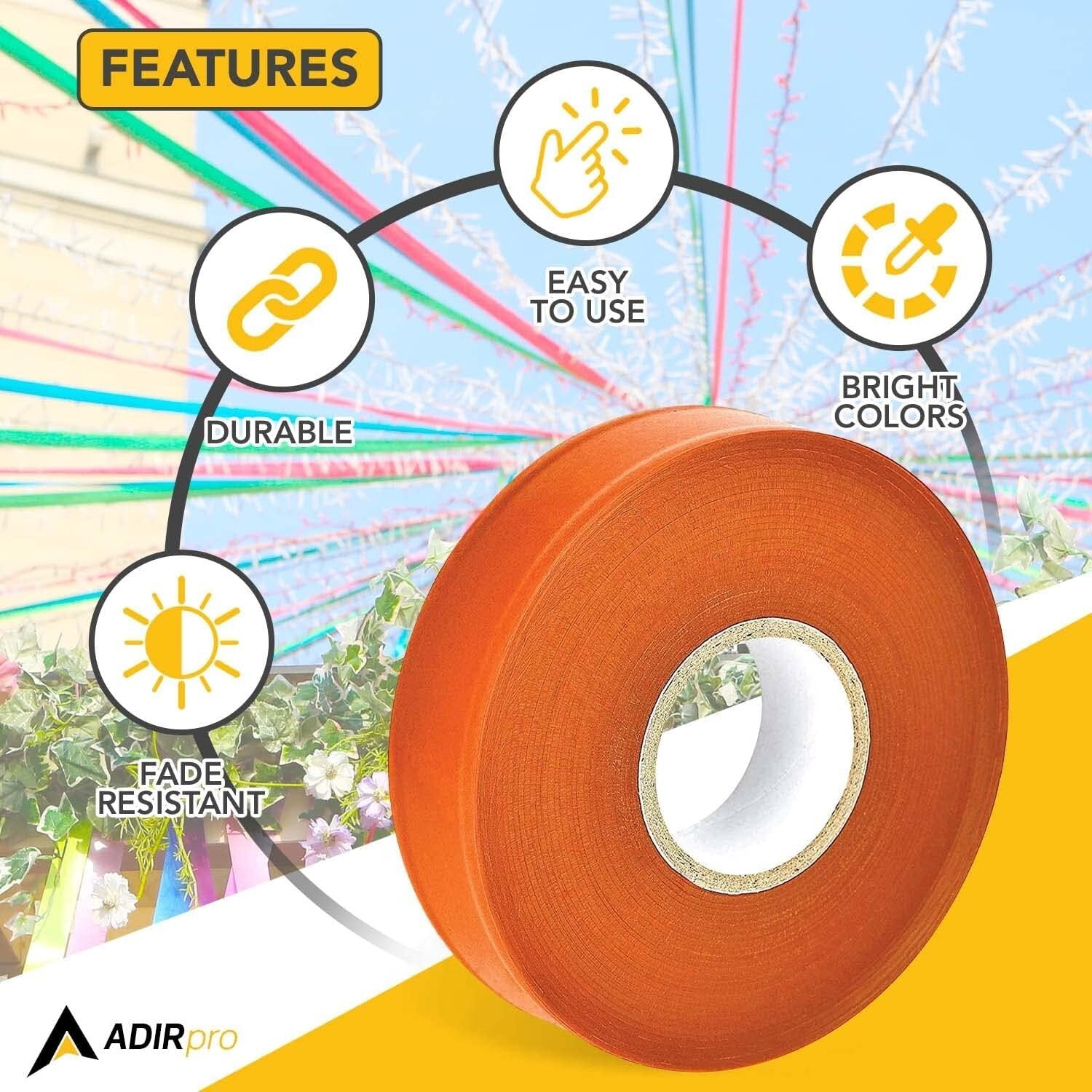 12 Pack Fluorescent Flagging Tape - High Visibility Marking Solution, 300 ft