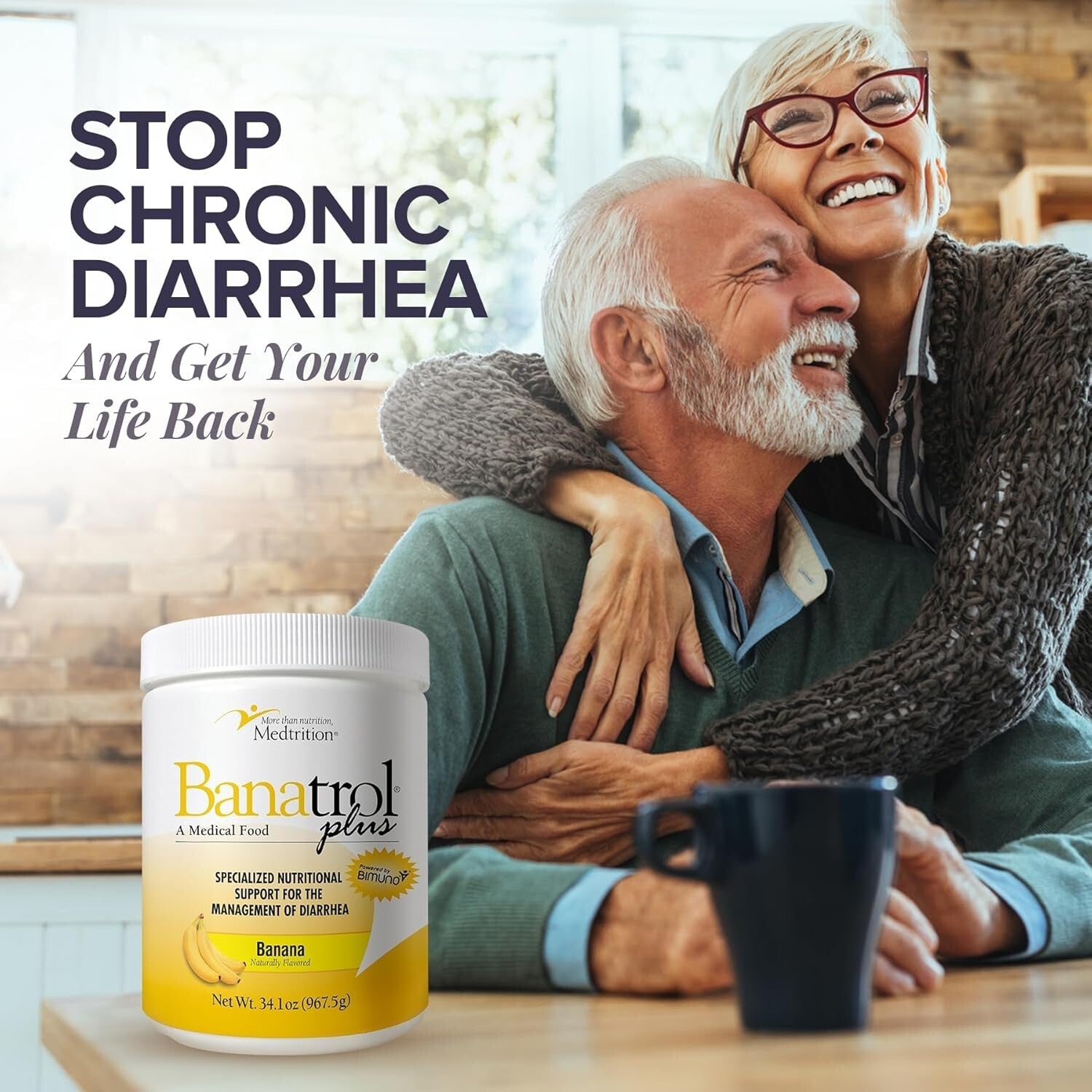 Banatrol Natural Anti-Diarrheal with Prebiotics - 90 Servings of Banana Relief