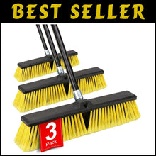 Load image into Gallery viewer, Heavy-Duty 18-Inch Push Broom with 63-Inch Ergonomic Handle for Outdoor Cleaning