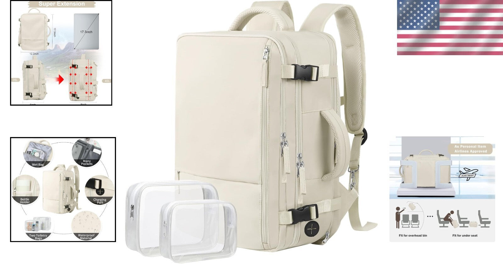 Waterproof Extra Large Women’s Travel Backpack - Anti-Theft Design & Durability