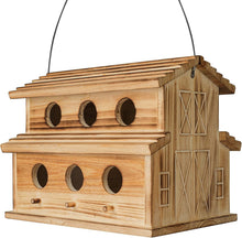 Load image into Gallery viewer, Traditional Wooden Bird House for 6 Families - Perfect for Bluebirds &amp; Finches