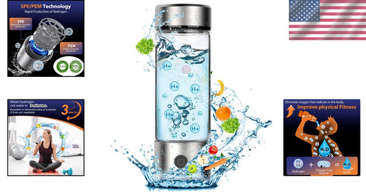 Rechargeable Hydrogen Water Bottle - Quick Electrolysis for Health Benefits