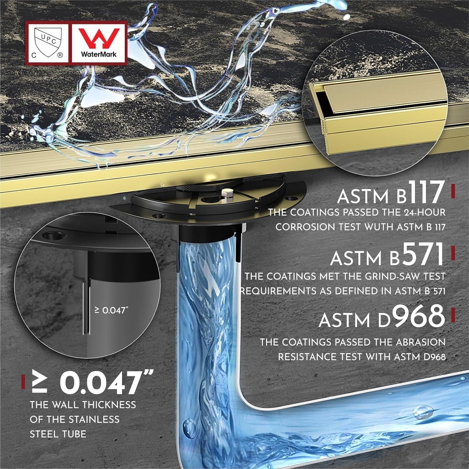 Efficient 36'' Linear Floor Drain in Stainless Steel - Perfect for Any Setting