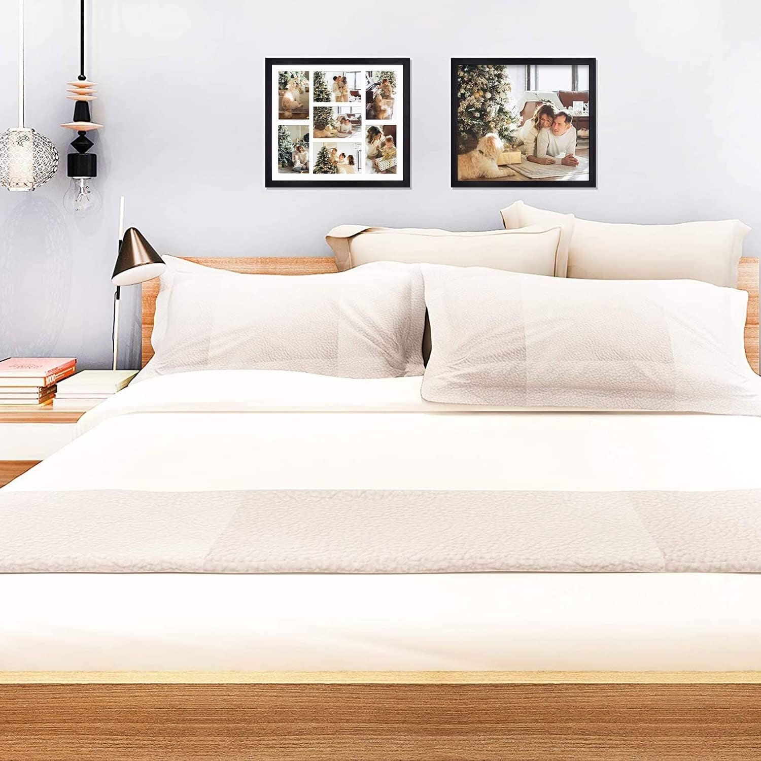 Chic Matted Black Wood Collage Picture Frame for 7 Photos, 13.7x15.7 Size