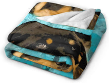 Load image into Gallery viewer, Lightweight Cute Rottweiler Flannel Blanket - Perfect for Cozy Nights &amp; Days