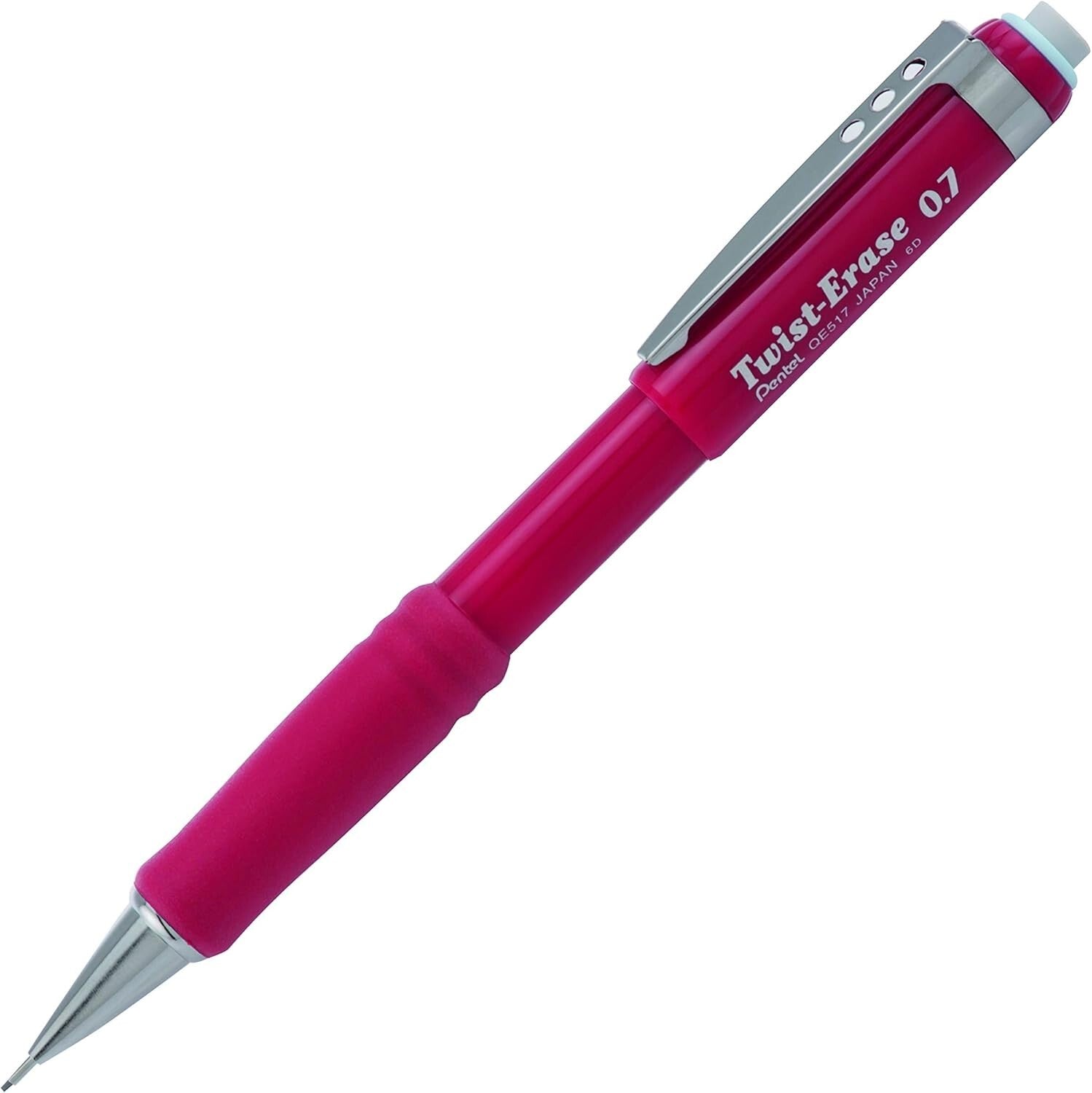 Comfortable 0.7mm Twist-Up Eraser Mechanical Pencil - Pack of 12 Red Barrels