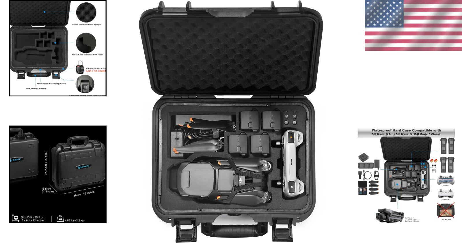 Heavy-Duty Carrying Case for DJI Mavic 3 Drone & Accessories - Shockproof Design