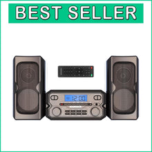 Load image into Gallery viewer, Bluetooth-FM Stereo CD Shelf System with Remote &amp; LCD - Modern Black Design