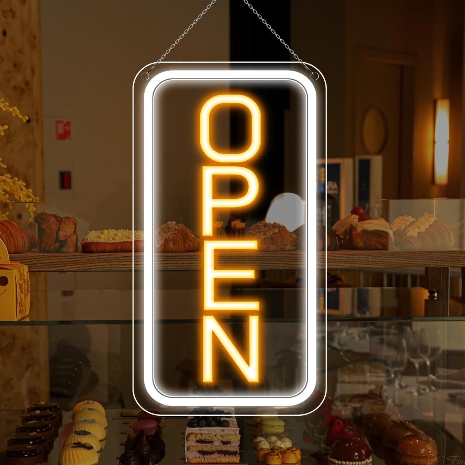 Attractive 16" x 9" LED Neon Open Sign with ON/OFF Switch for Stores