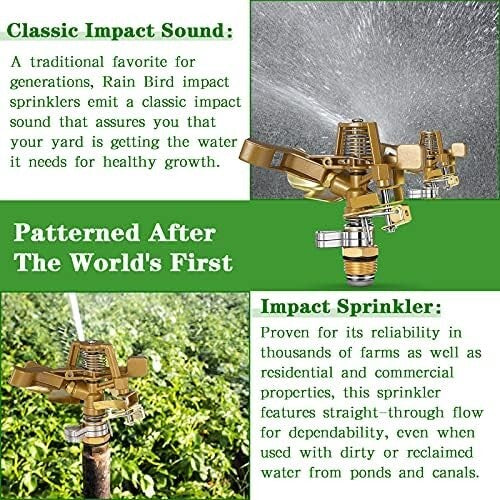 Durable Adjustable 4-Pack Brass Lawn Sprinklers - Efficient Garden Irrigation